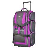 Travelers Club ADVENTURE 30 in. Multi-Pocket Upright Rolling Duffel Bag, Purple