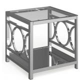 Silver Orchid Brian Modern 24-inch Glass Top Side Table- Retail:$339.99