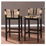 Carbon Loft Ghiberti Transitional Black Wood Barstools (Set of 2)- Retail:$479.99