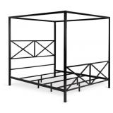Metal Canopy Bed frame Headboard And Foot Board Solid Assembly Containing All Components, All Black- Retail:$259.99