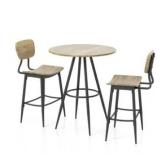Furniture of America Cairo Industrial 3-piece Round Dining Table Set- Retail:$289.99