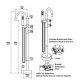 Artiqua Tub Filler Freestanding Bathtub Faucet Chrome Floor Mount Brass Faucets with Hand Shower