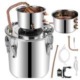 Doniks Moonshine Still 9.6Gal Steel Water Alcohol Distiller Copper Tube water distiller Home Brewing Kit Build-in Thermometer for DIY Whisky Gin Brandy Making