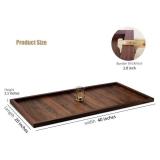 MAGIGO 40 x 20 Inches Extra Large Extra Long Rectangle Black Walnut Wood Ottoman Tray, Serve Tea, Coffee Classic Wooden Decorative Walnut Serving Tray