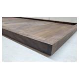 MAGIGO 40 x 20 Inches Extra Large Extra Long Rectangle Black Walnut Wood Ottoman Tray, Serve Tea, Coffee Classic Wooden Decorative Walnut Serving Tray
