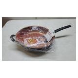 Farberware Glide Deep Nonstick Frying Pan / Fry Pan / Skillet with Helper Handle - 12.5 Inch, Black