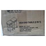 Furinno Turn-N-Tube Tall End Table with Bin, Espresso/Brown, Set of 2