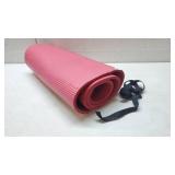 Gaiam Essentials Thick Yoga Mat Fitness & Exercise Mat with Easy-Cinch Yoga Mat Carrier Strap, Red, 72 InchL x 24 InchW x 2/5 Inch Thick