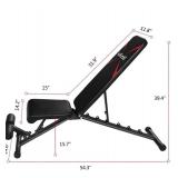 FirstE Adjustable Weight Bench, Portable Strength Training Bench, Flat Incline Decline Full Body Exercise Men/Women Fitness Bench, Foldable Workout Bench for Home Gym Indoor, 550lbs Capacity