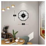 JUJUDA Large Wall Clocks for Living Room Decor Modern Silent Wall Clock for Home House Kitchen Bedroom Decorative Big Wall Clock Non Ticking Battery Operated Quartz for Bathroom Outdoor Indoor 14 Inch