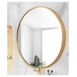 Round Mirror Wall Mounted,Large Circle Mirrors for Wall Decor,23.6in Big Metal Frame Wall Mirror,Modern Vanity Mirror for Living Room Bathroom Bedroom