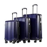 Coolife Luggage Expandable Suitcase PC+ABS 3 Piece Set with TSA Lock Spinner 20in24in28in