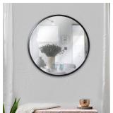 Black Circle Wall Mirror 20 Inch Round Wall Mirror for Entryways, Washrooms, Living Rooms and More (Black, 20")