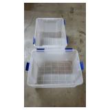 Lot of 2 Assorted Storage Containers, 23L×17W×10.5H