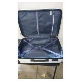 Coolife Luggage Suitcase PC+ABS Spinner Carry on (white grid new, M(24in)