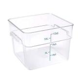 Met Lux 12 Quart Brine Bucket, 1 Square Marinating Container - With Volume Markers, Built-In Handles, Clear And Blue Plastic Dough Rising Bucket, Freezer-Safe, Lids Sold Separately