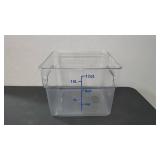 Met Lux 12 Quart Brine Bucket, 1 Square Marinating Container - With Volume Markers, Built-In Handles, Clear And Blue Plastic Dough Rising Bucket, Freezer-Safe, Lids Sold Separately