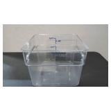 Met Lux 12 Quart Brine Bucket, 1 Square Marinating Container - With Volume Markers, Built-In Handles, Clear And Blue Plastic Dough Rising Bucket, Freezer-Safe, Lids Sold Separately