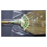 SN SKENNOVA - (Tiny Size) 23 inch Tall x 19 inch Width of Asian Hand Broom Tiny Whisk Broom Bamboo Stick with Embroidery Woven Nylon Thread top and Bottom Handle