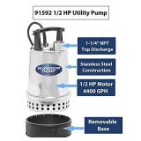 Superior Pump 91592 Stainless 1/2 HP Steel Utility Pump.5