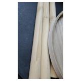 White & Natural Wood Round Side Table - 15" Diameter, 20" Tall