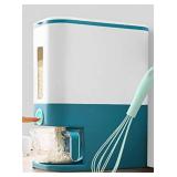 Kitchen Rice Storage Containers - 26Lbs Large Airtight Rice Bucket Grain Storage Bin Cereal Dispenser Container with Measuring Cup -Keep Dry Fresh and Insect Free (Free Silicone Whisk)