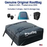RoofBag Rooftop Cargo Carrier is a Waterproof Rooftop Cargo Bag or Cargo Carrier for Top of Vehicle with or Without Rack. Roof Bag Car Top Carrier Size 11 Cubic Feet Includes Straps, Mat, Storage Bag