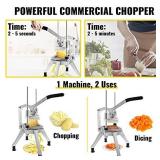 VEVOR Commercial Chopper w/ 4 Replacement Blades Commercial Vegetable Chopper Stainless Steel French Fry Cutter Potato Dicer & Slicer Commercial Vegetable Fruit Chopper for Restaurants & Home Kitchen