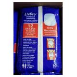 LivDry Adult XXL Incontinence Underwear, Extra Comfort Absorbency, Leak Protection, XX-Large, 48-Pack