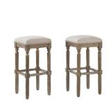 Ball& Cast Counter Height Barstool Upholstered Counter Stool Taupe 2-Pack 30"H