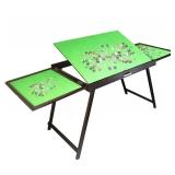 Kcelarec Wooden Jigsaw Table Puzzle Table for Adults and Kids,Protable Folding Jigsaw Table,Fold-and-Go Tilting Puzzle Table for 1500 Pcs Puzzles