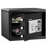 Small Safe Box for Money, Laomor Cabinet Safes 0.8 Cubic Feet Lock Box with Digital Safe Keypad for Home, Perfect for Home Office Hotel Jewelry Cash Use Storage, Black?, 13.78 x 9.85 x 9.85 inches