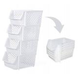 Skywin Plastic Stackable Storage Bins for Pantry - 7 Pack Clear Stackable Bins For Organizing Food, Kitchen, and Bathroom Essentials