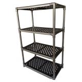12.6"×23.6"×36.2" 4-Shelf Tier Plastic Multi-Purpose Tool Holder Storage Shelf Shoe Storage Rack Light Duty Garage Storage Indoor and Outdoor
