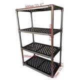 12.6"×23.6"×36.2" 4-Shelf Tier Plastic Multi-Purpose Tool Holder Storage Shelf Shoe Storage Rack Light Duty Garage Storage Indoor and Outdoor