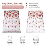 White Floral Japanese Futon Floor Mattress, Bed Mattress Topper Portable Thick Sleeping Pad Floor Bed Roll Up Camping Mattress Folding Couch Bed Mattress Pad for Guest Room, Queen Size