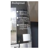 Mk Collection 3pc Embossed Diamond Bedspread Set, White, California/king