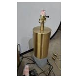 Signature Design by Ashley Jacek Modern Contemporary Table Lamp, Set of 2, Gray & Brass Finish, Lamp Shades Not Included