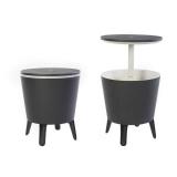Keter Modern Cool Bar and Side Table, Outdoor Patio Furniture with 7.5 Gallon Beer and Wine Cooler, Gray
