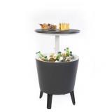 Keter Modern Cool Bar and Side Table, Outdoor Patio Furniture with 7.5 Gallon Beer and Wine Cooler, Gray
