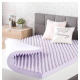 Best Price Mattress 3 Inch Egg Crate Memory Foam Mattress Topper with Soothing Lavender Infusion, CertiPUR-US Certified, Queen