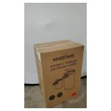 NINESTARS CB-DZT-50-13/12-13 Automatic Touchless Infrared Motion Sensor Trash Can Combo Set, 13 Gal 50L & 3 Gal 12L, Stainless Steel Base (Oval, Silver/Black Lid)