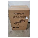 NINESTARS CB-DZT-50-13/12-13 Automatic Touchless Infrared Motion Sensor Trash Can Combo Set, 13 Gal 50L & 3 Gal 12L, Stainless Steel Base (Oval, Silver/Black Lid)