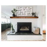 BODRUM WOODEN Beam Wood Shou Sugi Ban Fireplace Shelf Mantelpiece Shelving Water-Based Paint Floating Cottage Solid Easy Install Real Tree Handmade (Shou Sugi Ban(Wood Burning Art), 48-inch)