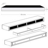 BODRUM WOODEN Beam Wood Shou Sugi Ban Fireplace Shelf Mantelpiece Shelving Water-Based Paint Floating Cottage Solid Easy Install Real Tree Handmade (Shou Sugi Ban(Wood Burning Art), 48-inch)