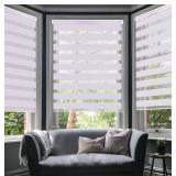 LUCKUP Easy Fix Zebra Roller Blind,Day and Night Blinds Curtains with Install Accessories (39.4" x 59" (2 Pack), White)