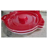 IRIS USA, Christmas Wreath Storage Container, Christmas Garland/Wreath (Fits up to 24 Wreaths/Box), CLEAR/RED, 2-Pack