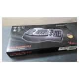 perixx periboard-512 ergonomic split keyboard - natural ergonomic design - black - bulky size 19.09"x9.29"x1.73"