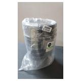 mDesign Round Metal Small Trash Can Wastebasket, Garbage Bin, 2 Pack