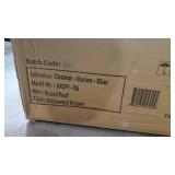 Simpli Home Round Pouf, Distressed Brown